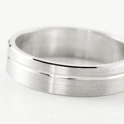 Histoire d'Or Alliance Abygail Ruban Plat Argent Blanc