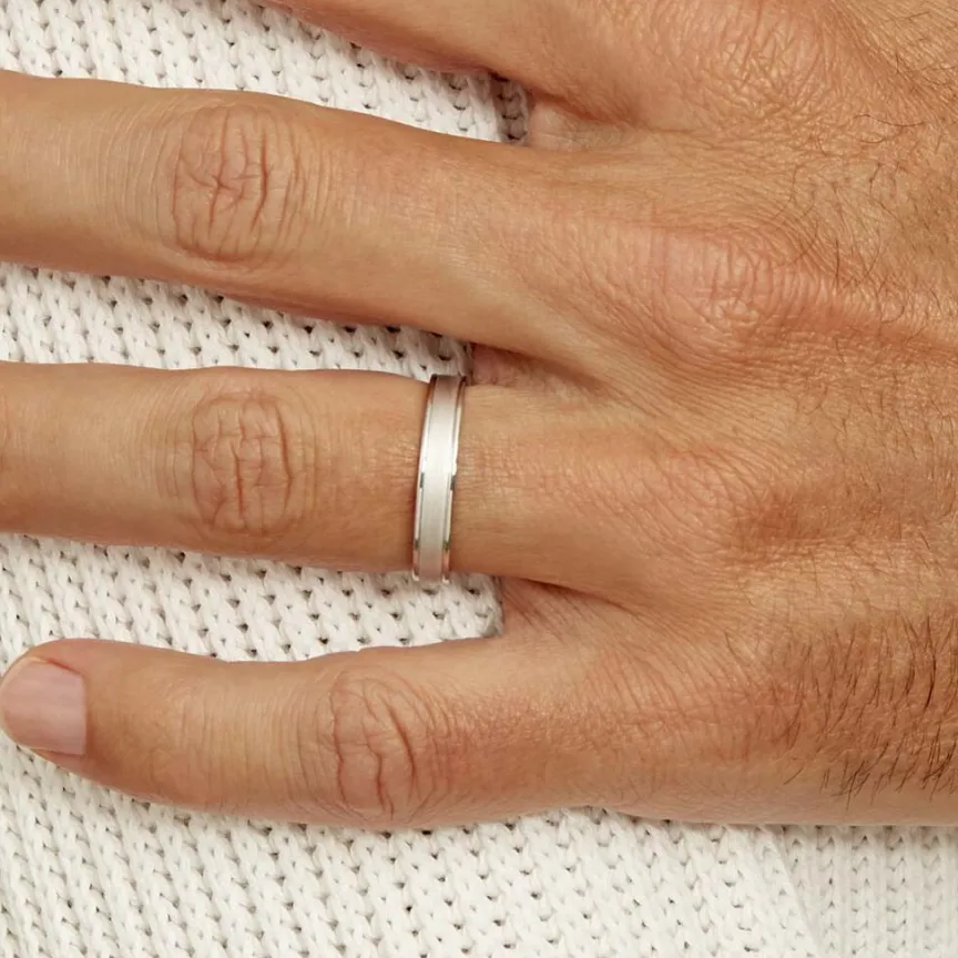 Alliance Aelyne Ruban Plat Argent Blanc-Histoire d'Or Sale