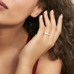 Alliance Aelyne Ruban Plat Argent Blanc-Histoire d'Or Sale