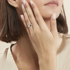 Alliance Artemissia Ruban Plat Or Blanc-Histoire d'Or