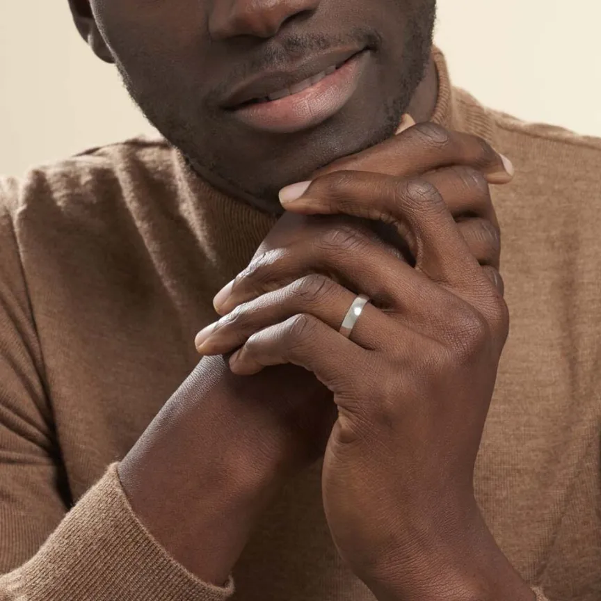 Alliance Artemissia Ruban Plat Or Blanc-Histoire d'Or