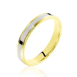 Alliance Beatrice Ruban Plat Or Bicolore-Histoire d'Or Hot