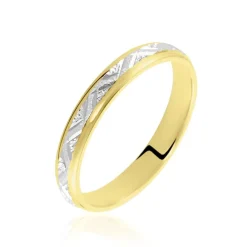 Alliance Cesarius Ruban Plat Or Bicolore-Histoire d'Or Clearance