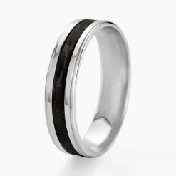 Alliance Dorianne Ruban Plat Argent Blanc-Histoire d'Or Clearance