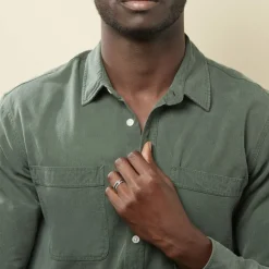 Alliance Dorianne Ruban Plat Argent Blanc-Histoire d'Or Clearance