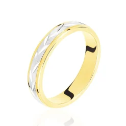 Alliance Effet Epi Mat Ruban Plat Or Bicolore-Histoire d'Or New