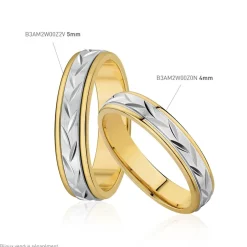 Alliance Effet Epi Mat Ruban Plat Or Bicolore-Histoire d'Or New