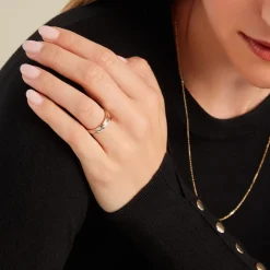 Alliance Effet Epi Mat Ruban Plat Or Bicolore-Histoire d'Or New