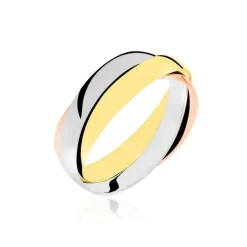 Alliance Entrelacee Ruban Plat Or Tricolore-Histoire d'Or Online