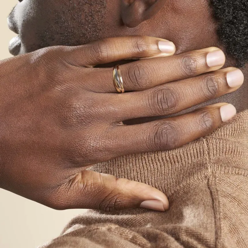 Alliance Entrelacee Ruban Plat Or Tricolore-Histoire d'Or New