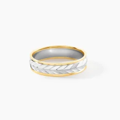 Alliance Epi Fantaisie Ruban Plat Or Bicolore-Histoire d'Or Hot