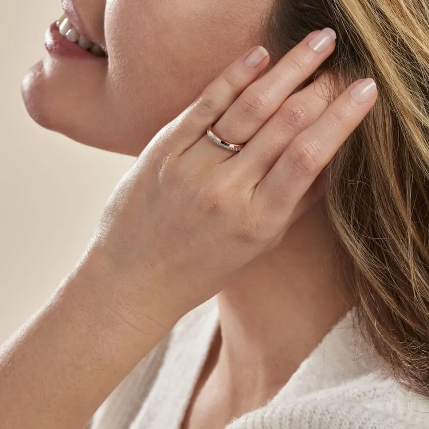 Alliance Fantaisie Diamantee Ruban Plat-Histoire d'Or Hot