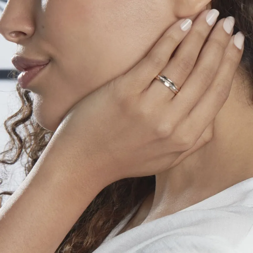 Alliance Fantaisie Diamantee Ruban Plat-Histoire d'Or New