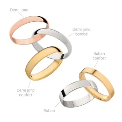 Histoire d'Or Alliance Fantaisie Diamantee Ruban Plat