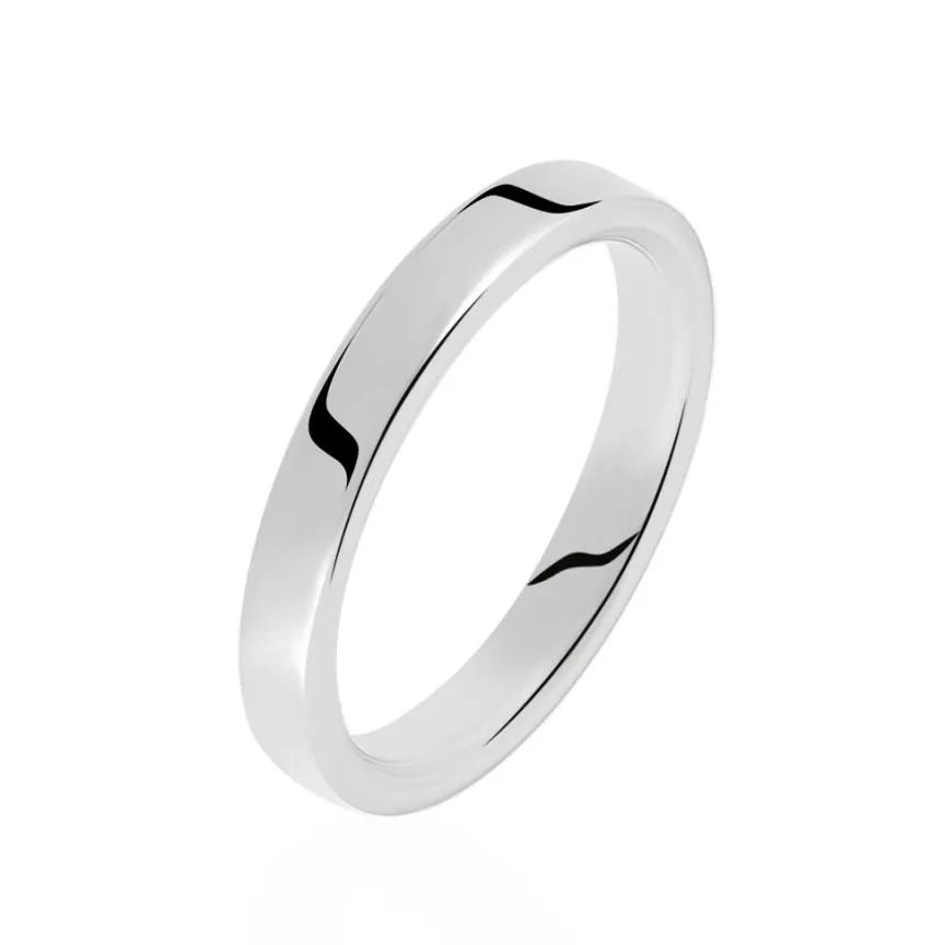 Alliance Gaia Ruban Plat Or Blanc-Histoire d'Or Hot