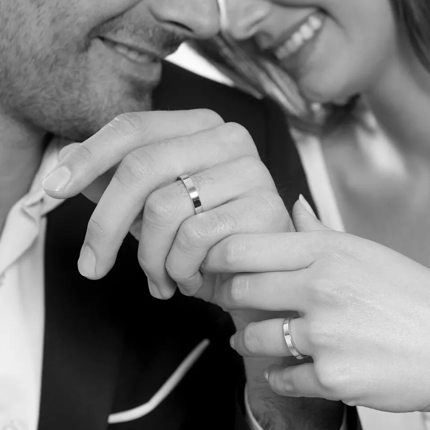 Alliance Gaia Ruban Plat Or Blanc-Histoire d'Or Hot