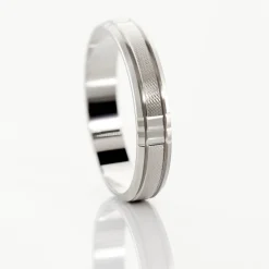 Alliance Hades Texture Ruban Plat Palladium Blanc-Histoire d'Or Sale