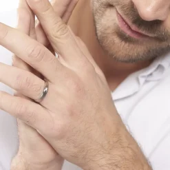 Alliance Hades Texture Ruban Plat Palladium Blanc-Histoire d'Or Sale