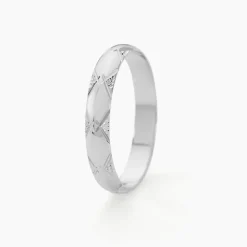 Alliance Harmonie Demi Jonc Classique Or Blanc-Histoire d'Or New