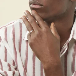 Alliance Hercule Striee Demi Jonc Classique Or Blanc-Histoire d'Or Best