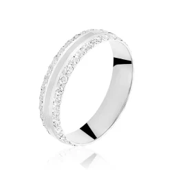 Alliance June 2 Rangs Diamantee Ruban Plat-Histoire d'Or Best