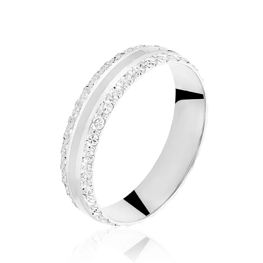 Alliance June 2 Rangs Diamantee Ruban Plat-Histoire d'Or Best