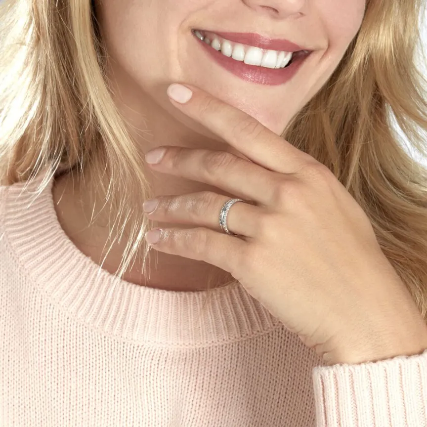 Alliance June 2 Rangs Diamantee Ruban Plat-Histoire d'Or Best