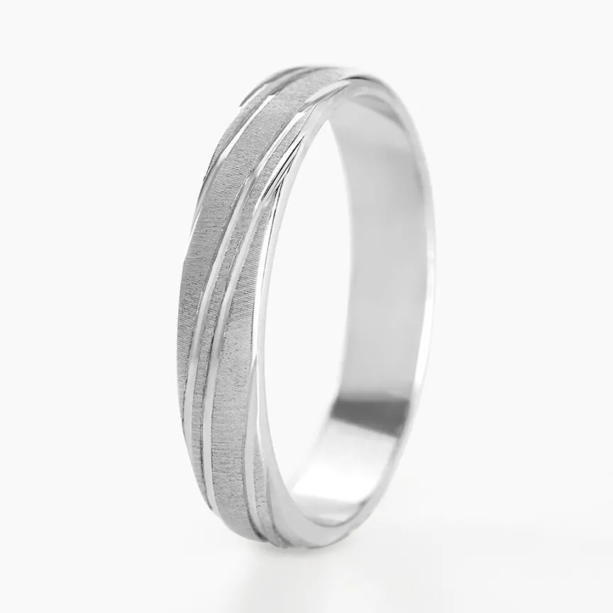 Alliance Ketly Ruban Plat Argent Blanc-Histoire d'Or New