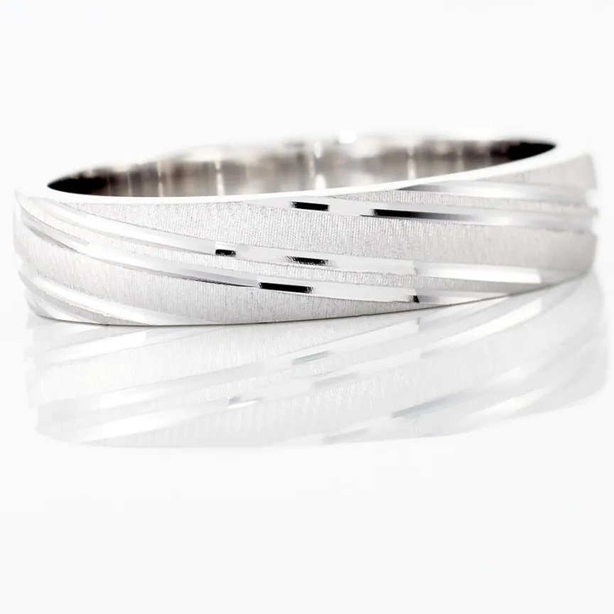 Alliance Ketly Ruban Plat Argent Blanc-Histoire d'Or New