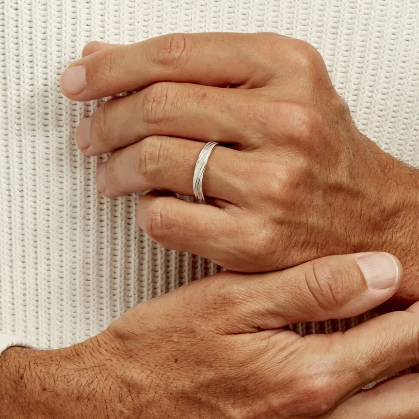 Alliance Ketly Ruban Plat Argent Blanc-Histoire d'Or New