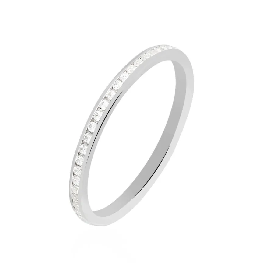 Alliance Laurie Tour Complet Or Blanc Diamant-Histoire d'Or