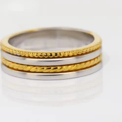 Alliance Leandro Ruban Argent Bicolore-Histoire d'Or Clearance