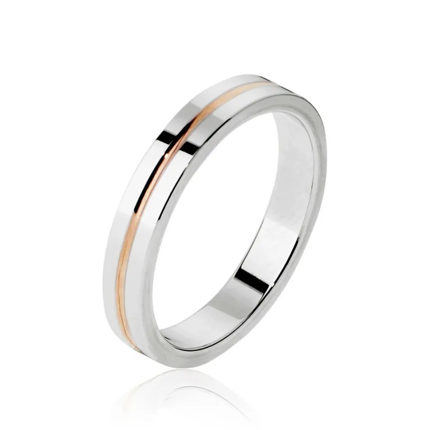 Alliance Liseret Ruban Plat Or Bicolore-Histoire d'Or New