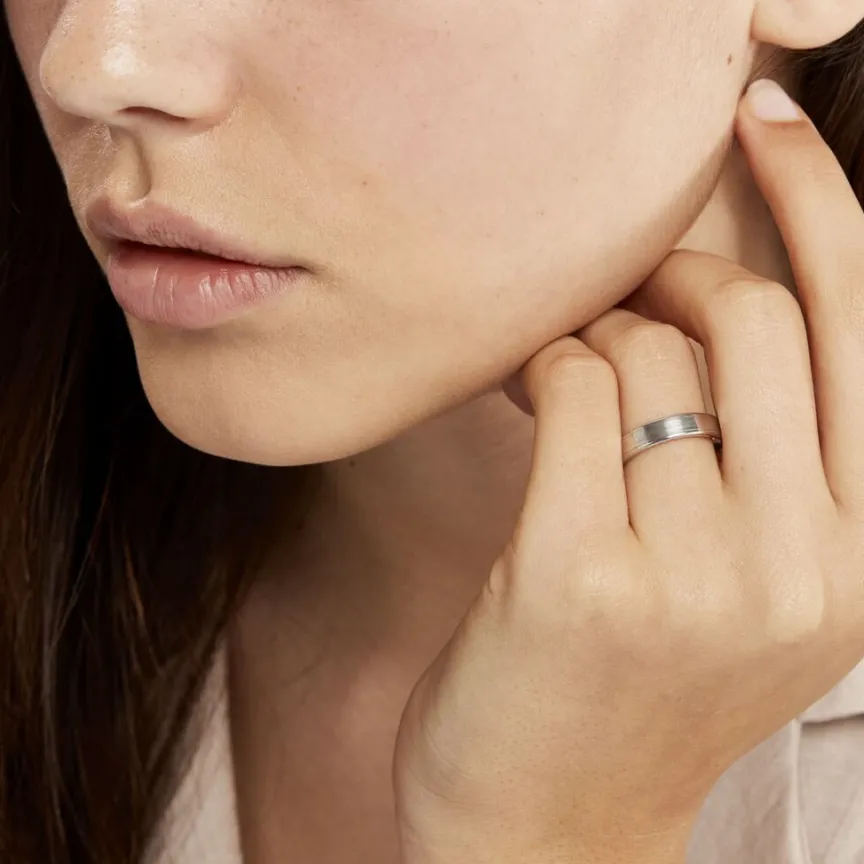 Alliance Mae-lou Ruban Plat Argent Blanc-Histoire d'Or Discount