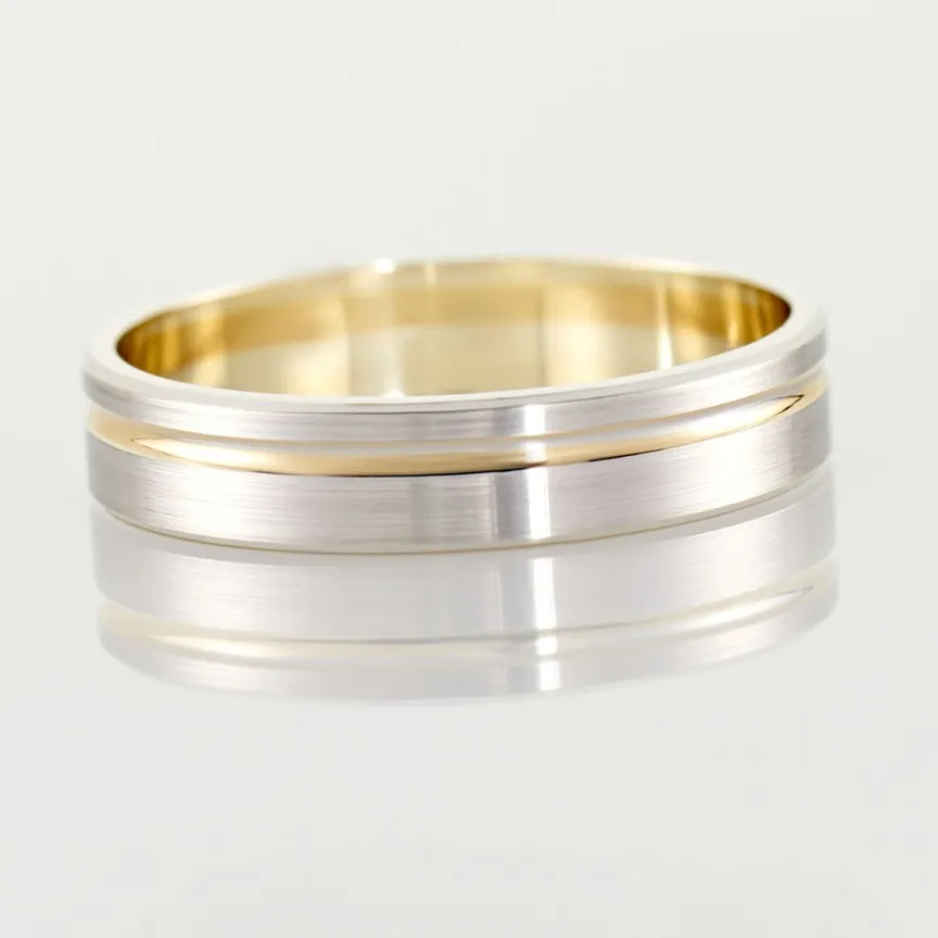 Alliance Marcio Ruban Plat Or Bicolore-Histoire d'Or Best