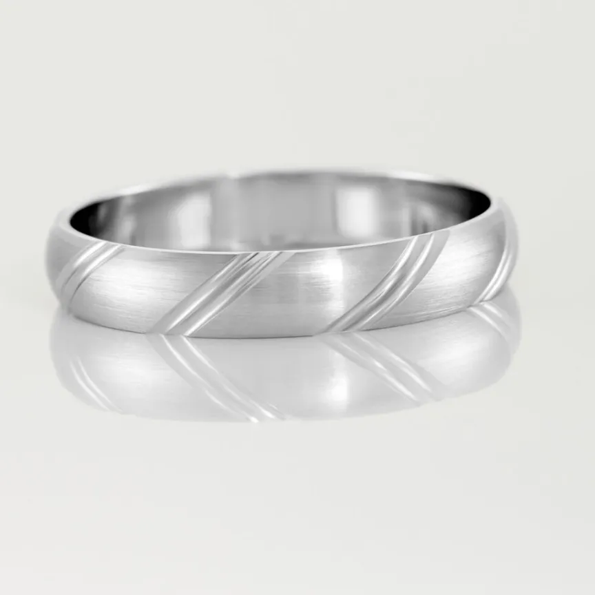 Alliance Marlon Demi Jonc Classique Or Blanc-Histoire d'Or Hot