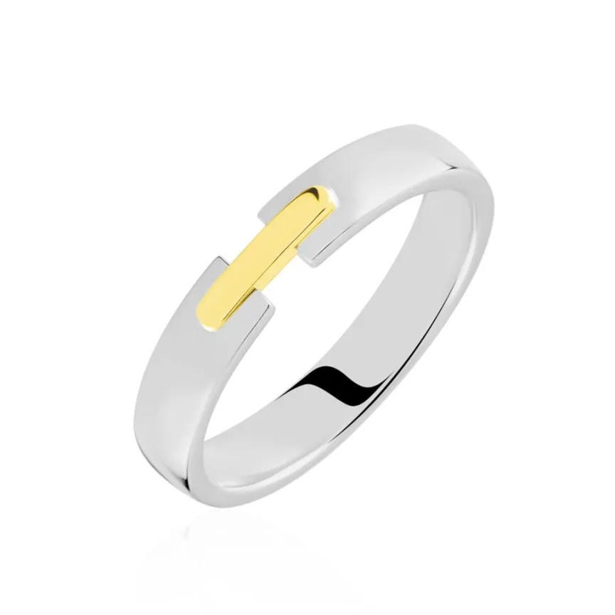 Alliance Marton Ruban Plat Or Bicolore-Histoire d'Or Sale