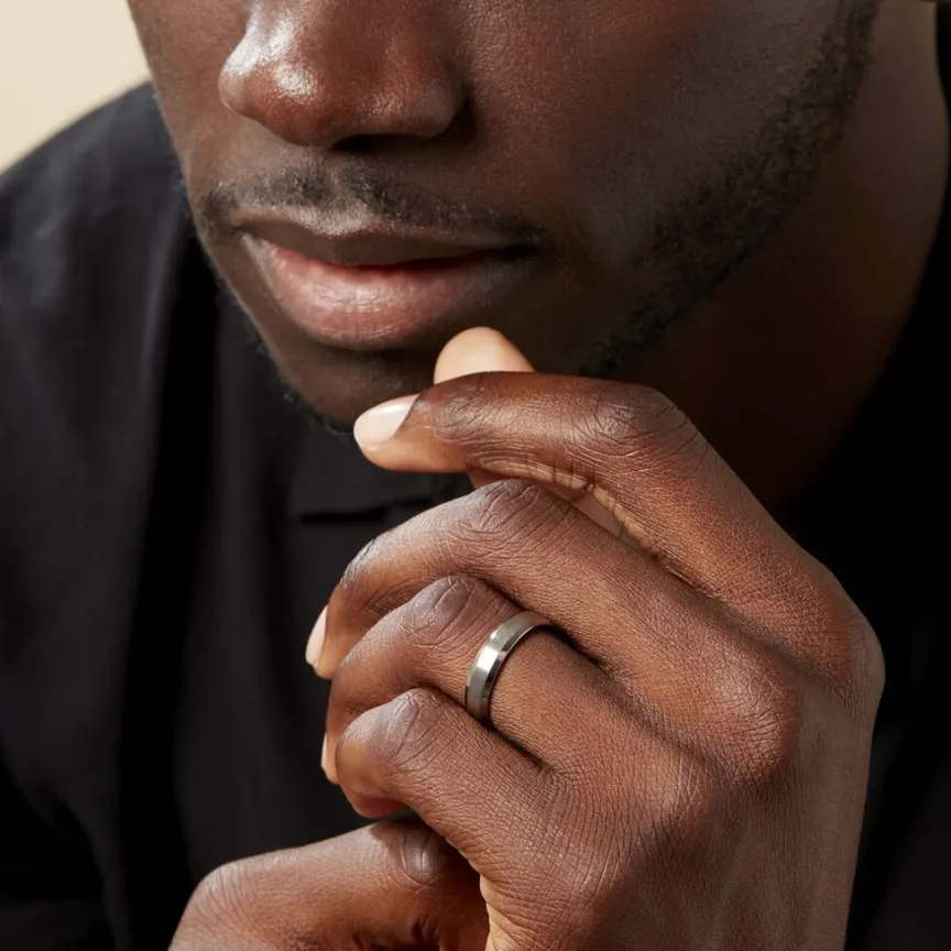 Alliance Mat Et Brillant Biseaute Ruban Plat Palladium Blanc-Histoire d'Or Online