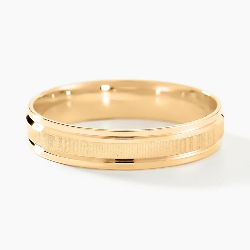 Alliance Mat Et Brillant Demi Jonc Classique Or Jaune-Histoire d'Or Sale