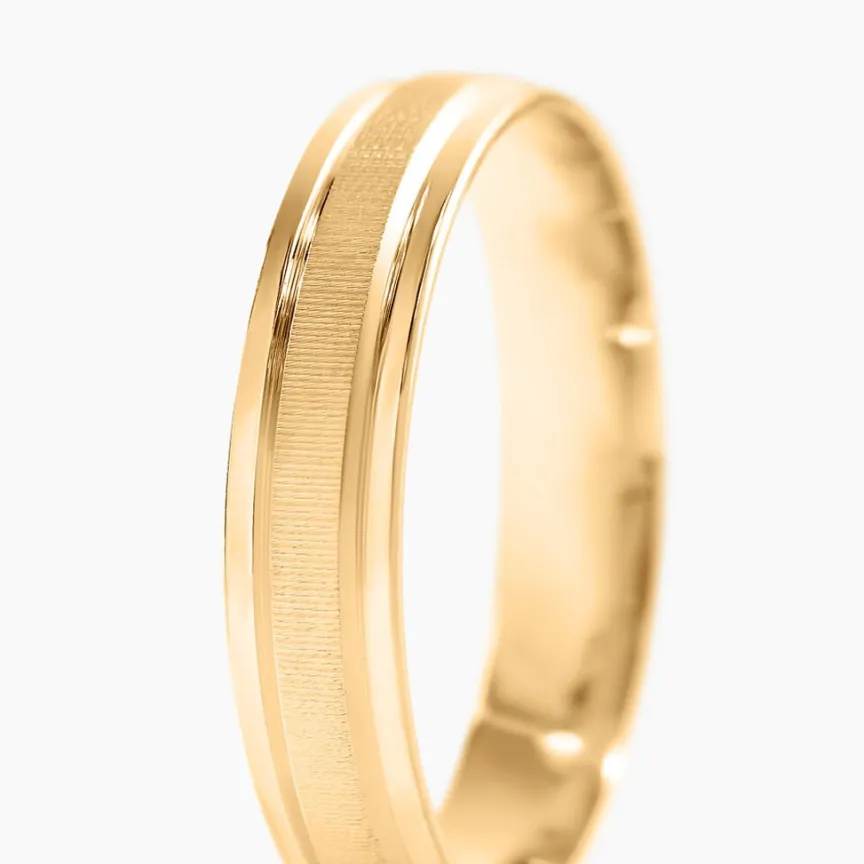 Alliance Mat Et Brillant Demi Jonc Classique Or Jaune-Histoire d'Or Sale