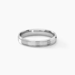 Alliance Mat Et Brillant Ruban Plat Palladium Blanc-Histoire d'Or