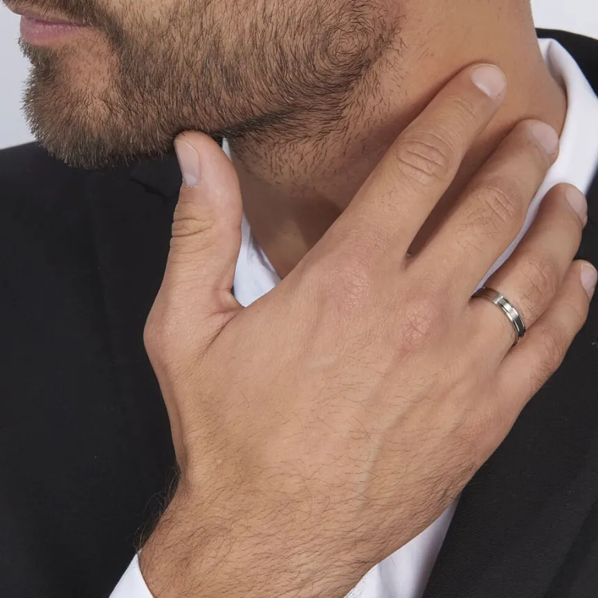 Alliance Mat Et Brillant Ruban Plat Palladium Blanc-Histoire d'Or