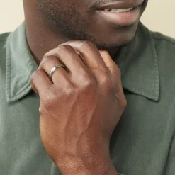 Alliance Mat Et Brillant Ruban Plat Palladium Blanc-Histoire d'Or