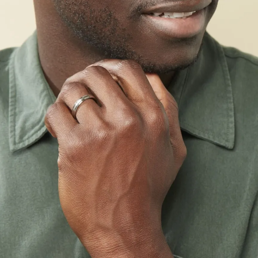 Alliance Mat Et Brillant Ruban Plat Palladium Blanc-Histoire d'Or