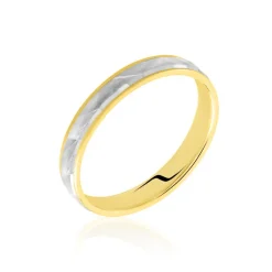 Alliance Mat Striee Ruban Plat Or Bicolore-Histoire d'Or Online