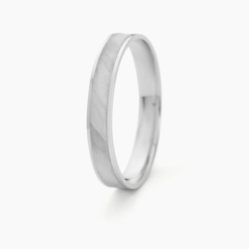 Alliance Matheo Ruban Plat Or Blanc-Histoire d'Or Discount