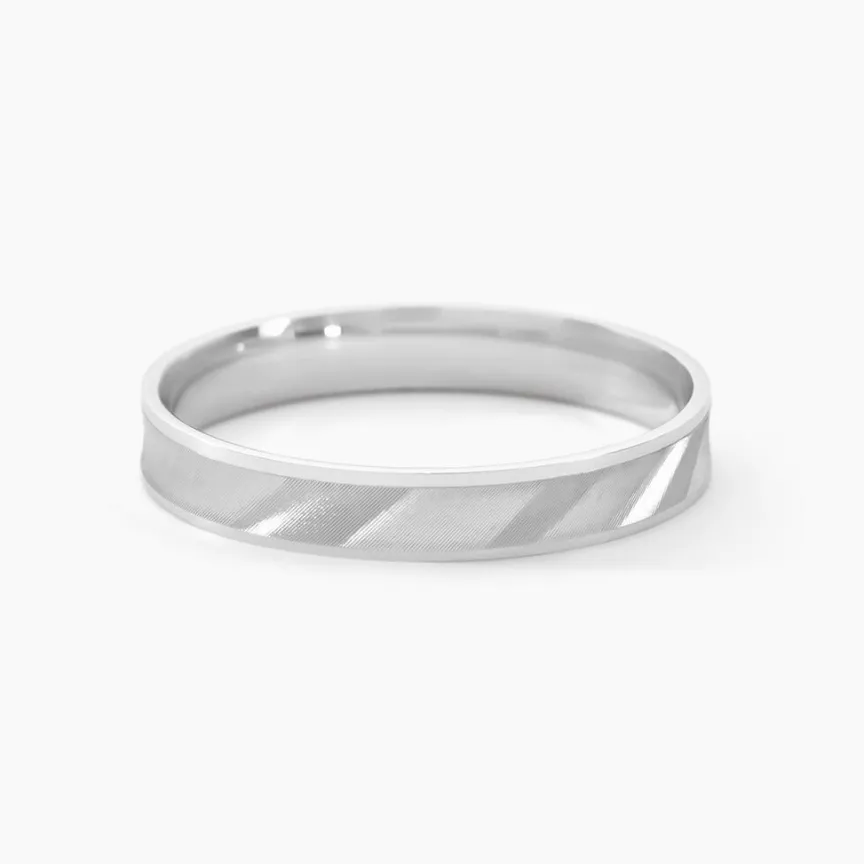 Alliance Matheo Ruban Plat Or Blanc-Histoire d'Or Discount