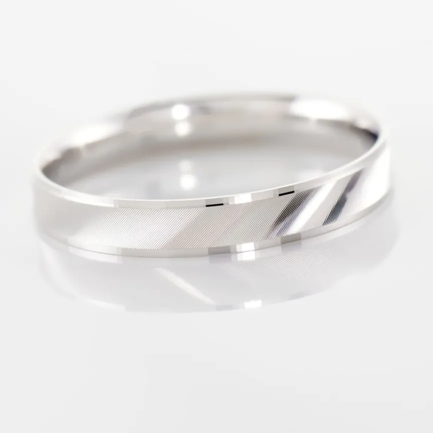 Alliance Matheo Ruban Plat Or Blanc-Histoire d'Or Discount