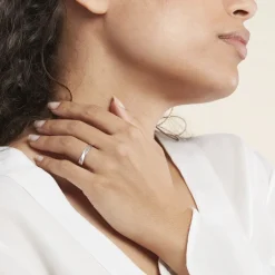 Alliance Matheo Ruban Plat Or Blanc-Histoire d'Or Discount