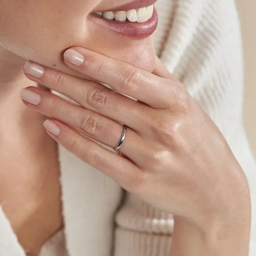 Alliance Meredithe Demi Jonc Classique Or Blanc-Histoire d'Or Clearance